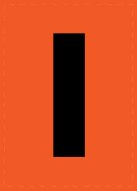 Letter I adhesive letters and number stickers black font orange background ES-BGPVC-I-8