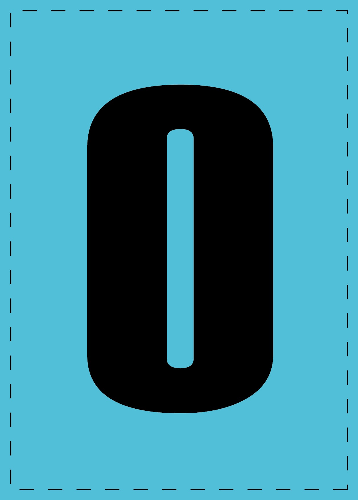 Letter O adhesive letters and number stickers black font blue background ES-BGPVC-O-50