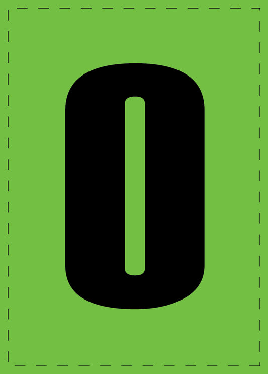 Letter O adhesive letters and number stickers black font green background ES-BGPVC-O-67