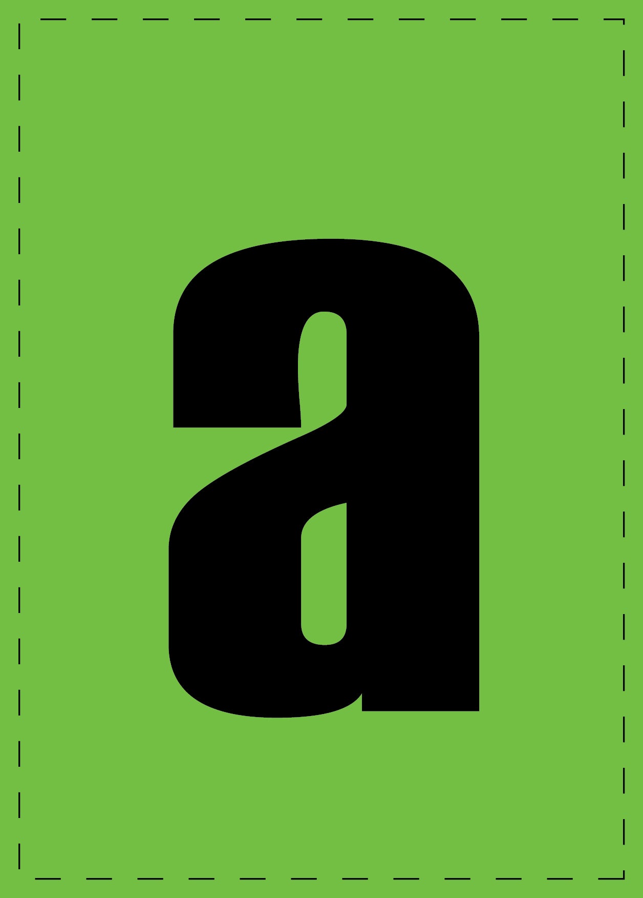 Letter a adhesive letters and number stickers black font green background ES-BKPVC-A-67