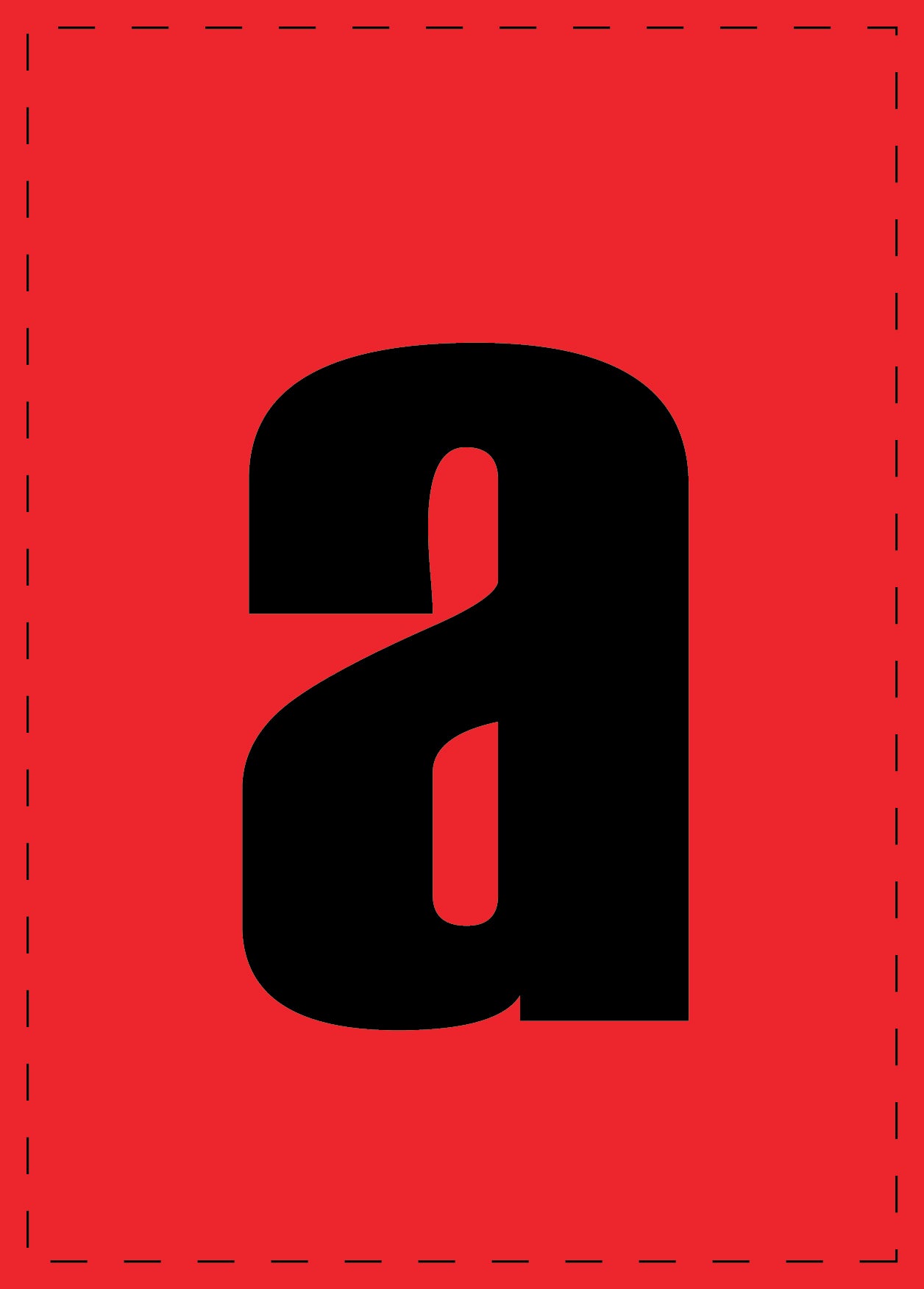 Letter a adhesive letters and number stickers black font Red background ES-BKPVC-A-14