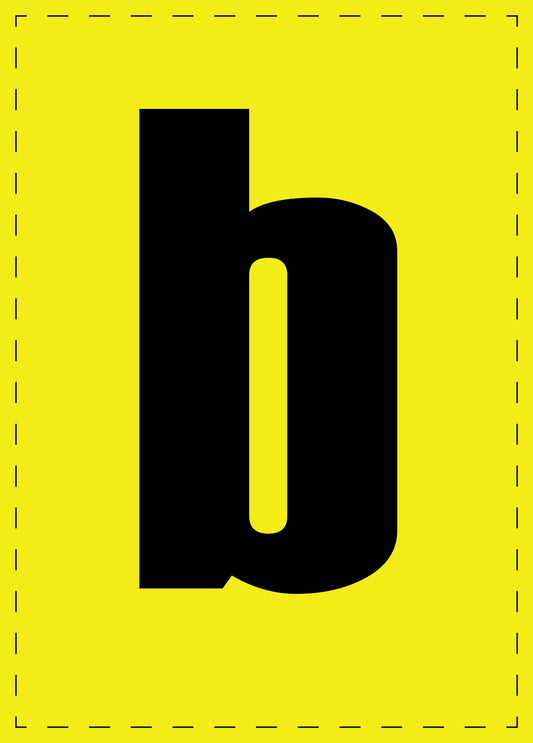 Letter b adhesive letters and number stickers black font yellow background ES-BGPVC-b-3