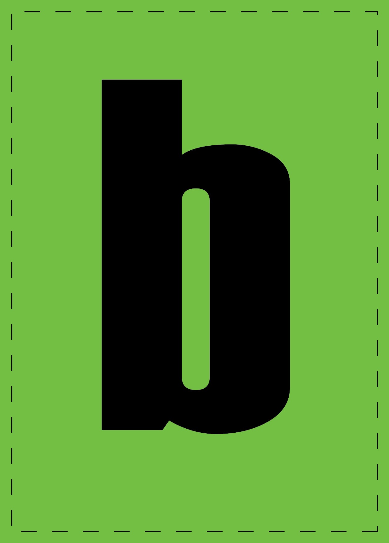 Letter b adhesive letters and number stickers black font green background ES-BKPVC-B-67