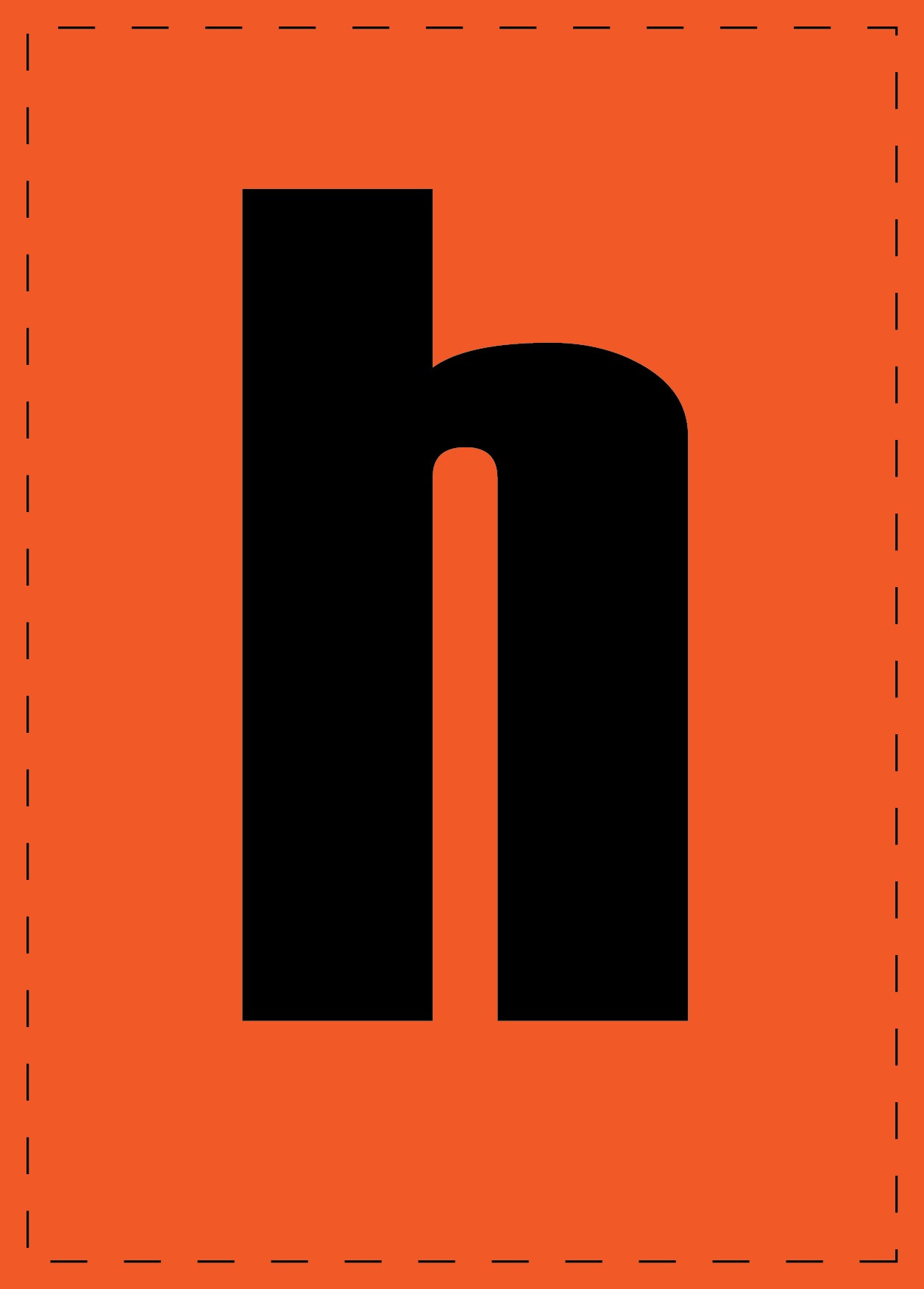 Letter h adhesive letters and number stickers black font orange background ES-BKPVC-H-8