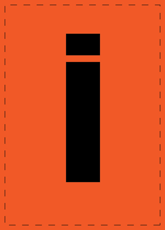Letter i adhesive letters and number stickers black font orange background ES-BKPVC-I-8