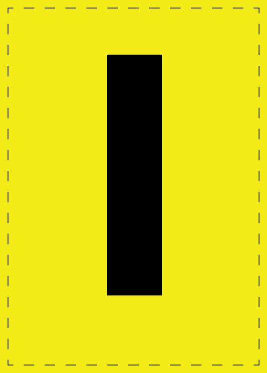 Letter l adhesive letters and number stickers black font yellow background ES-BGPVC-l-3