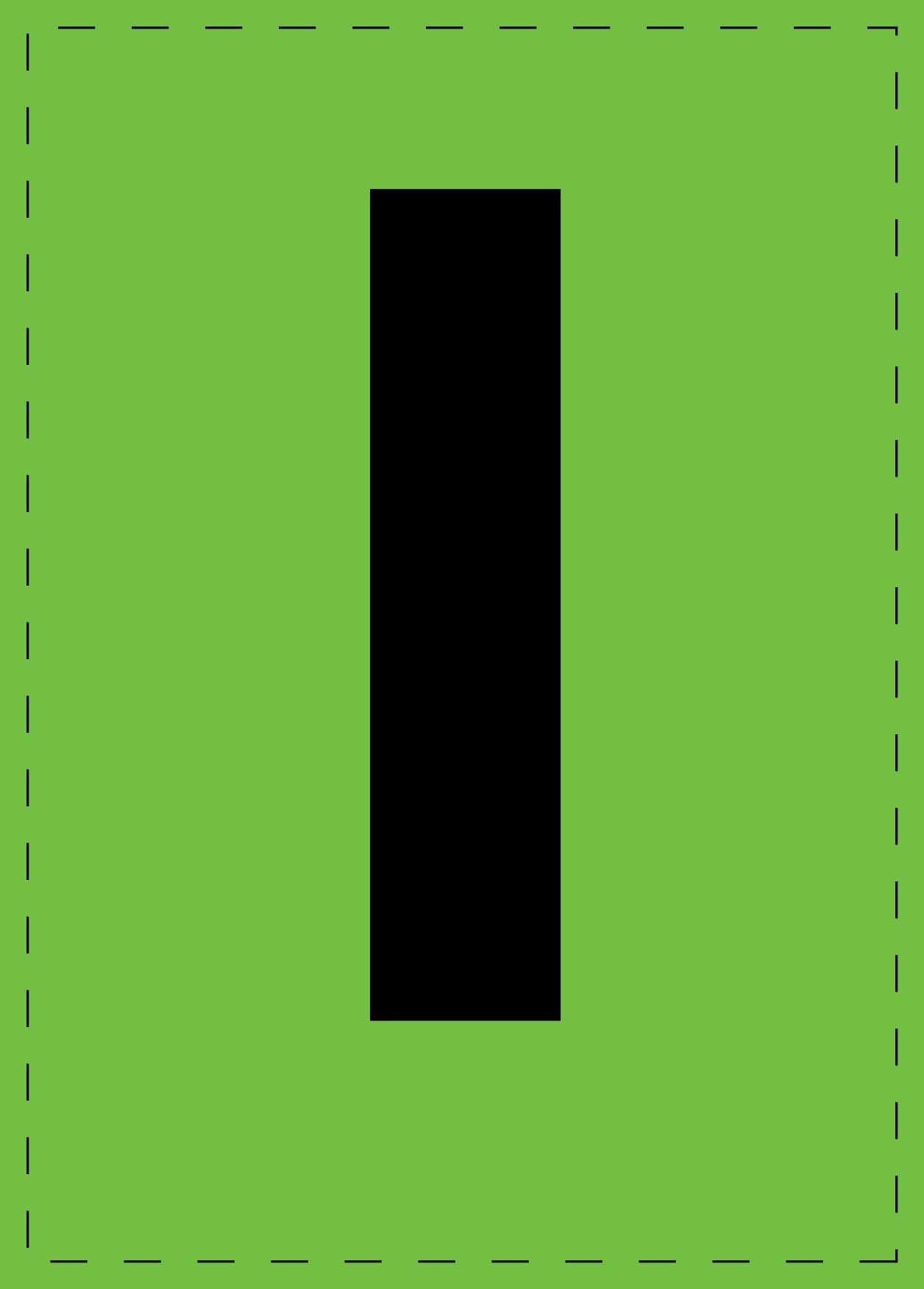 Letter l adhesive letters and number stickers black font green background ES-BKPVC-L-67