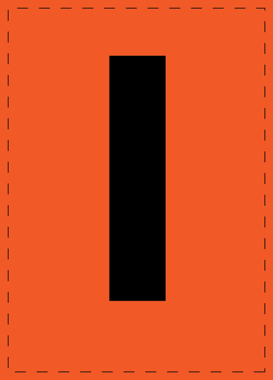 Letter l adhesive letters and number stickers black font orange background ES-BKPVC-L-8