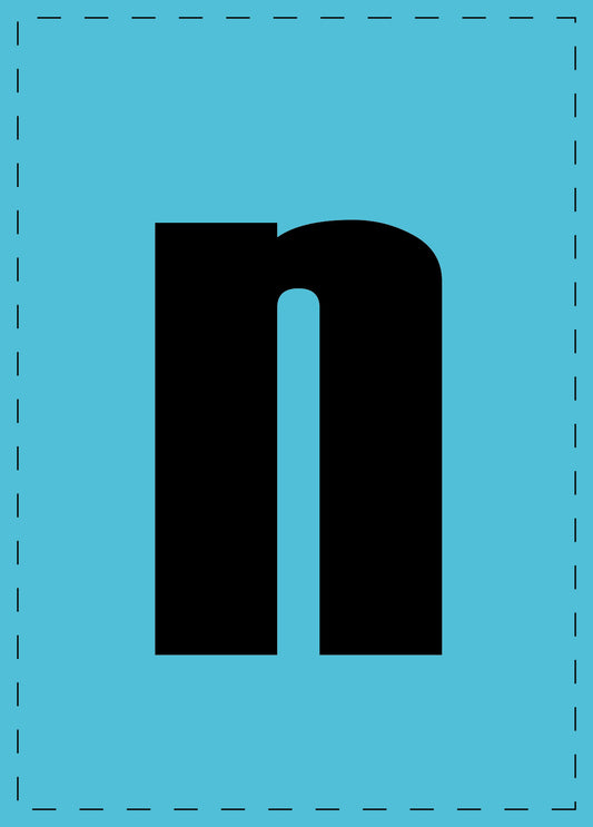 Letter n adhesive letters and number stickers black font blue background ES-BKPVC-N-50
