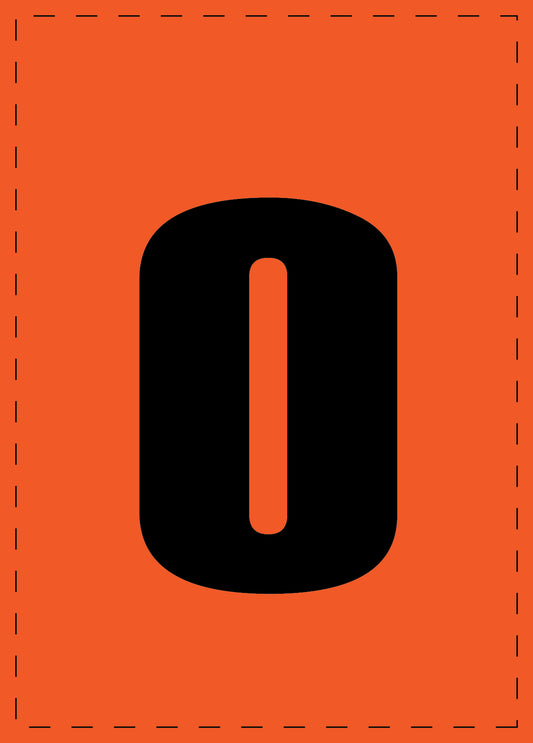 Letter o adhesive letters and number stickers black font orange background ES-BKPVC-O-8