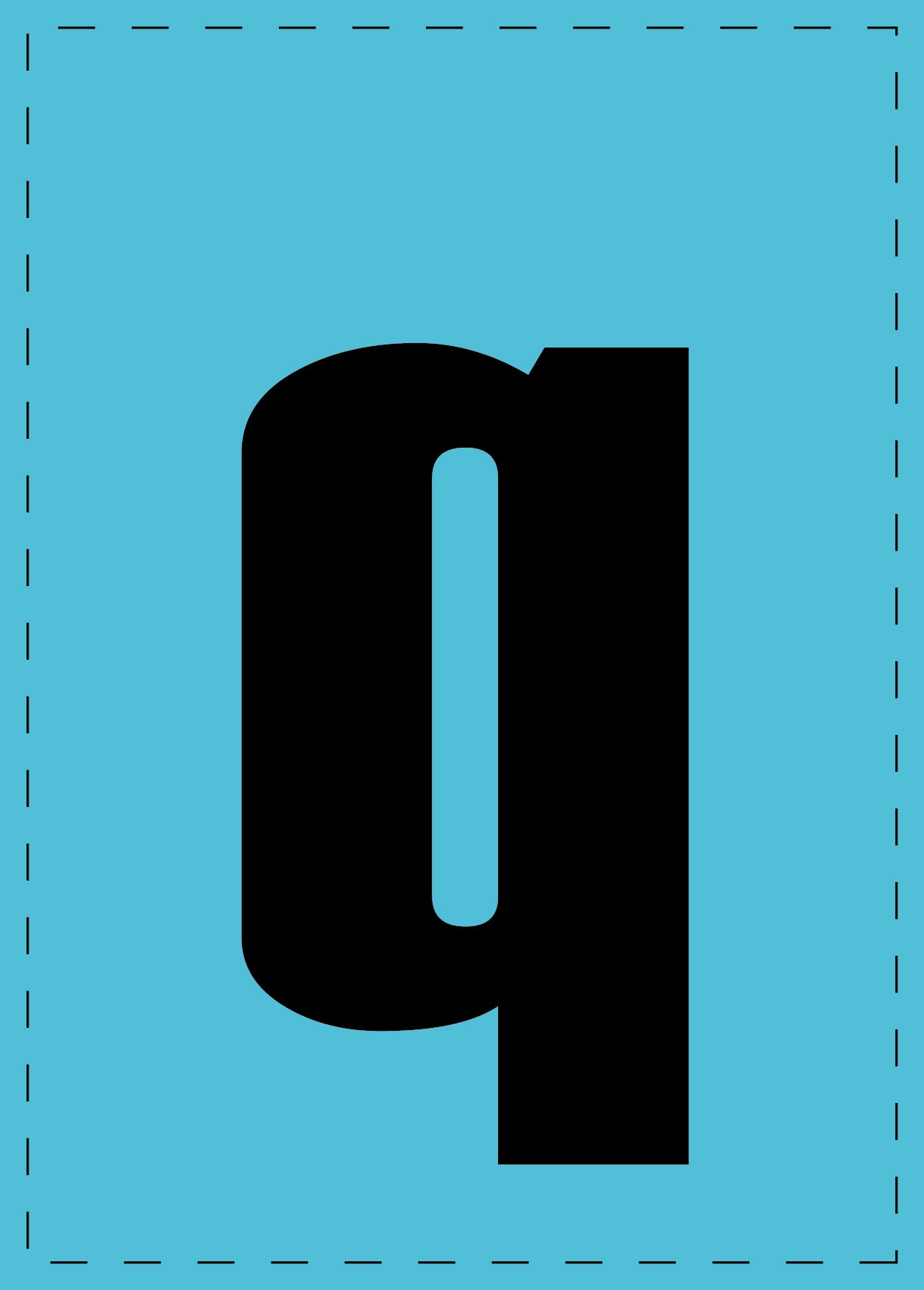 Letter q adhesive letters and number stickers black font blue background ES-BKPVC-Q-50