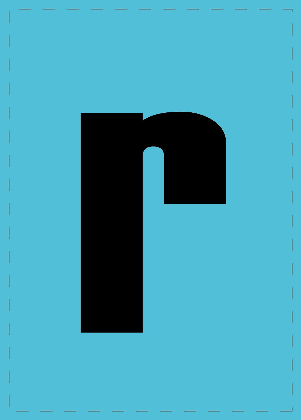 Letter r adhesive letters and number stickers black font blue background ES-BKPVC-R-50