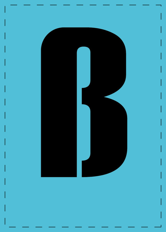 Letter ß adhesive letters and number stickers black font blue background ES-BKPVC-SS-50