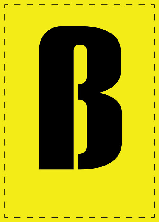 Letter ß adhesive letters and number stickers black font yellow background ES-BGPVC-ss-3