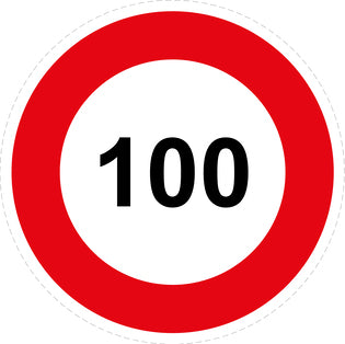 Tire speed sticker "100 red border" LH-CAR1000-100