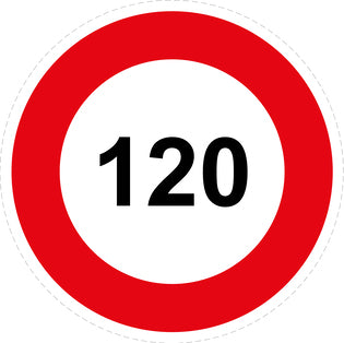 Tire speed sticker "120 red border" LH-CAR1000-120