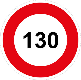 Tire speed sticker "130 red border" LH-CAR1000-130