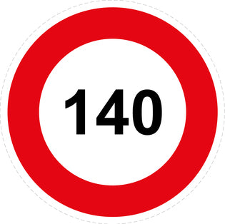 Tire speed sticker "140 red border" LH-CAR1000-140