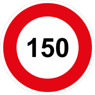 Tire speed sticker "150 red border" LH-CAR1000-150
