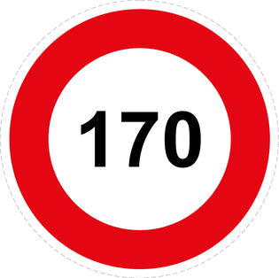 Tire speed sticker "170 red border" LH-CAR1000-170