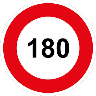 Tire speed sticker "180 red border" LH-CAR1000-180
