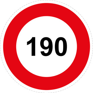 Tire speed sticker "190 red border" LH-CAR1000-190