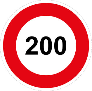 Tire speed sticker "200 red border" LH-CAR1000-200