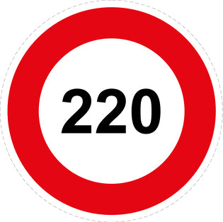 Tire speed sticker "220 red border" LH-CAR1000-220