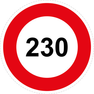 Tire speed sticker "230 red border" LH-CAR1000-230