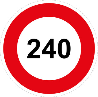 Tire speed sticker "240 red border" LH-CAR1000-240