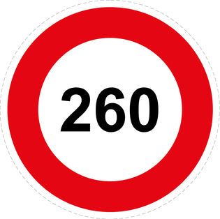 Tire speed sticker "260 red border" LH-CAR1000-260