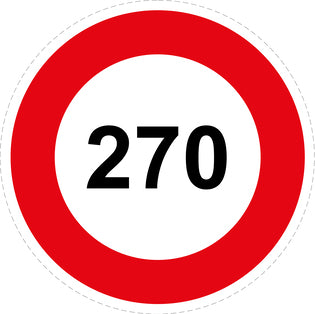 Tire speed sticker "270 red border" LH-CAR1000-270