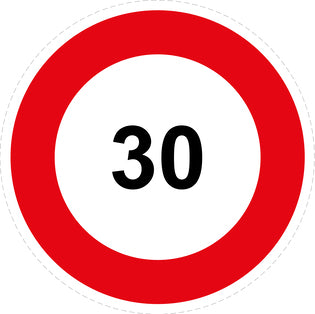 Tire speed sticker "30 red border" LH-CAR1000-30