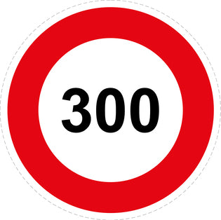 Tire speed sticker "300 red border" LH-CAR1000-300