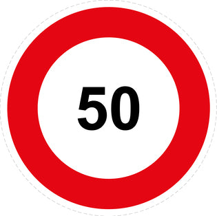 Tire speed sticker "50 red border" LH-CAR1000-50