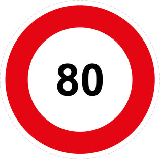 Tire speed sticker "80 red border" LH-CAR1000-80