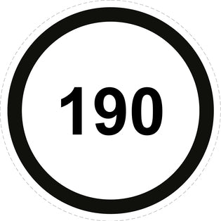Tire speed sticker "190 black border" LH-CAR1500-190