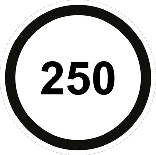 Tire speed sticker "250 black border" LH-CAR1500-250