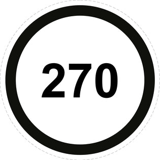 Tire speed sticker "270 black border" LH-CAR1500-270