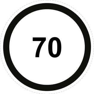 Tire speed sticker "70 black border" LH-CAR1500-70