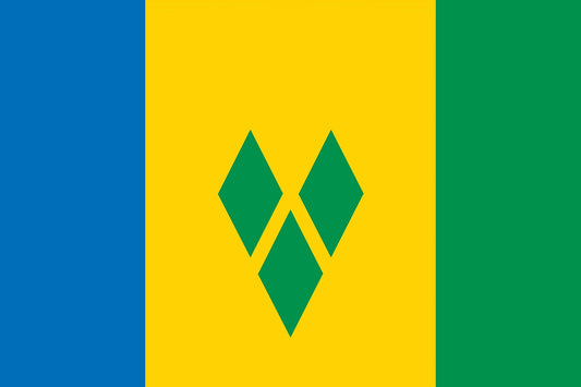 Sticker flag of St. Louis Vincent in the Grenadines 5-60cm Weatherproof ES-FL-VCT