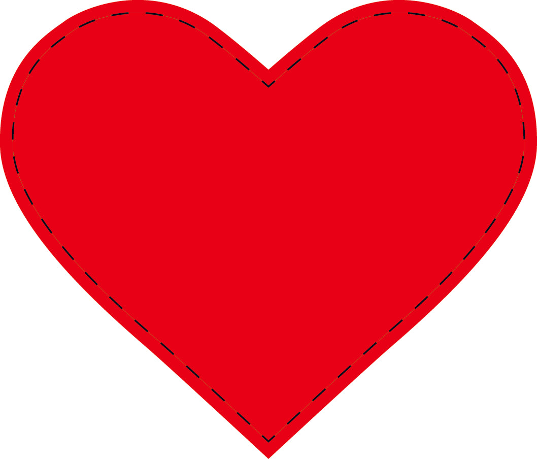 Heart sticker 1 - 10cm gold, silver and red, outdoor resistant, unprinted