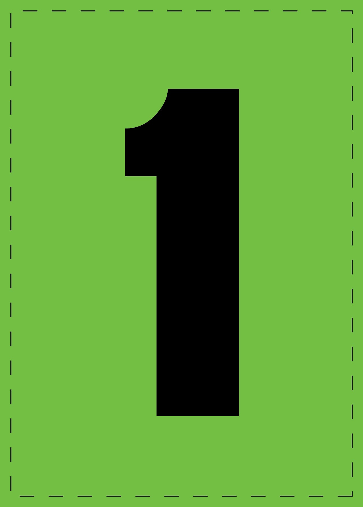 Letter 1 adhesive letters and number stickers black font green background ES-NPVC-1-67