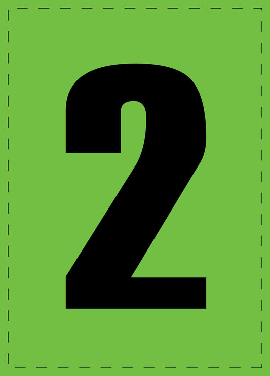 Letter 2 adhesive letters and number stickers black font green background ES-NPVC-2-67