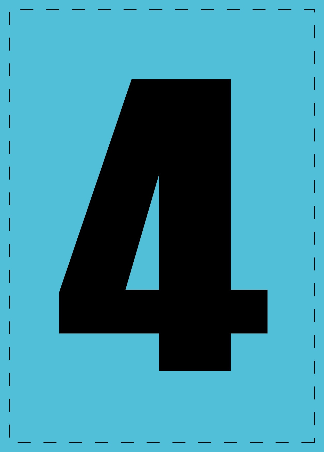 Letter 4 adhesive letters and number stickers black font blue background ES-NPVC-4-50