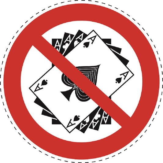 1 Stuck Prohibition sticker "No gambling" made of PVC plastic, ES-SI24900
