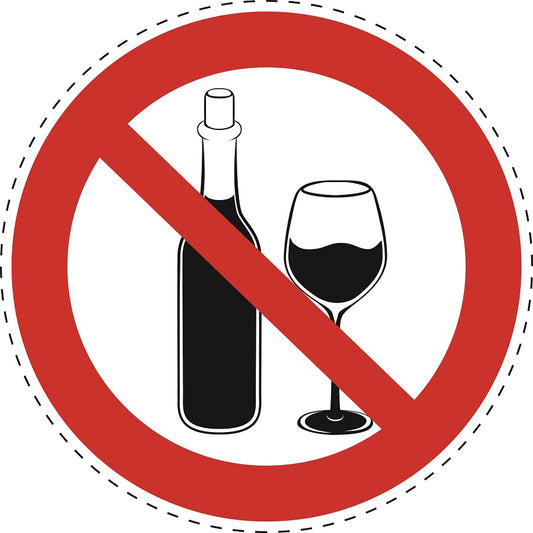 1 Stuck Prohibition sticker "No alcoholic drinks" made of PVC plastic, ES-SI25900