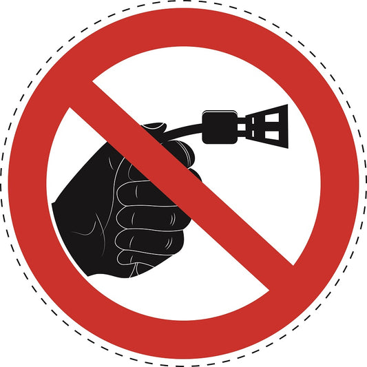 1 Stuck Prohibition sticker "Do not remove plug" made of PVC plastic, ES-SI29000
