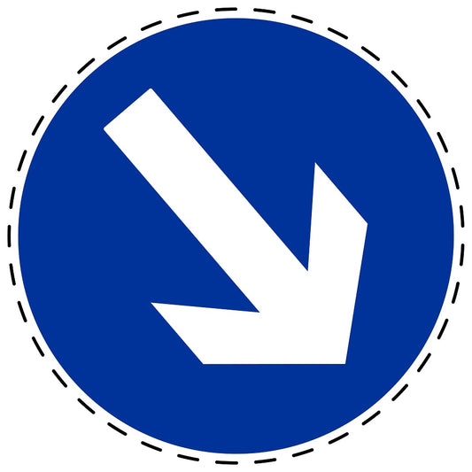 Mandatory stickers "Keep right" made of PVC plastic, LH-SIM1010