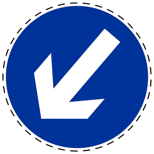 Mandatory stickers "pass on the left"" made of PVC plastic, LH-SIM1020